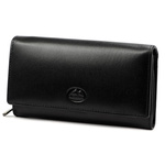 Zgrabny podłużny Skórzany damski portfel na zatrzask EL FORREST RFID