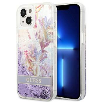 Guess GUHCP14MLFLSU iPhone 14 Plus 6,7" fioletowy/purple hardcase Flower Liquid Glitter