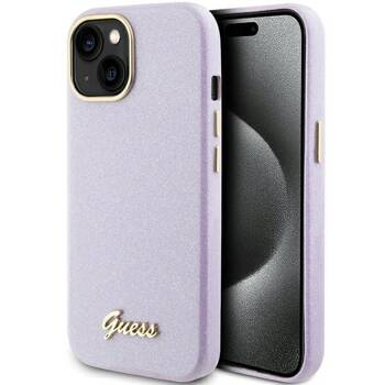 Guess GUHCP15SPGMCSL iPhone 15 6.1" liliowy/lilac hardcase Glitter Glossy Script