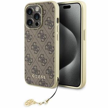 Guess GUHCP15XGF4GBR iPhone 15 Pro Max 6.7" brązowy/brown hardcase 4G Charms Collection