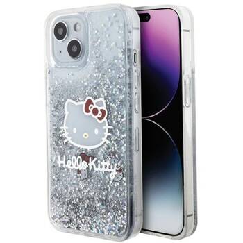 Hello Kitty HKHCP14SLIKHET iPhone 14 / 15 / 13 6.1" srebrny/silver hardcase Liquid Glitter Charms Kitty Head