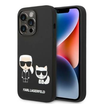 Karl Lagerfeld KLHMP14LSSKCK iPhone 14 Pro 6,1" hardcase czarny/black Liquid Silicone Karl & Choupette Magsafe