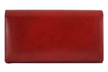 Klasyczne portfele skórzane damskie - Barberini's - Czerwony 