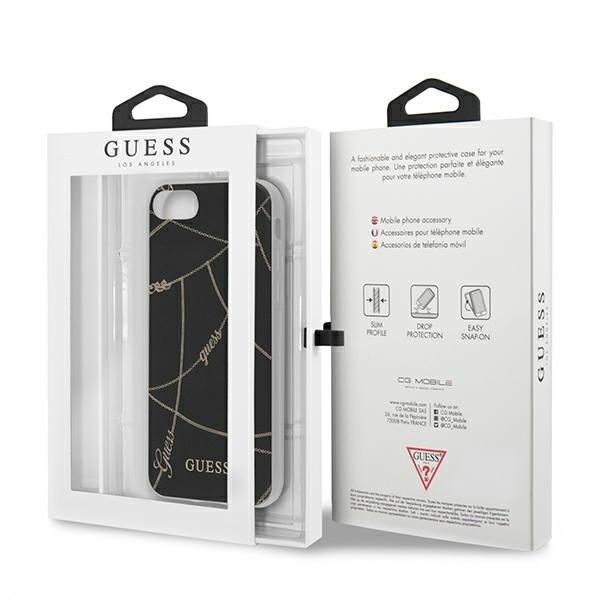 Guess GUHCI8PCUCHBK iPhone 7/8/SE 2020 / SE 2022 czarny/black hardcase Gold Chain Collection