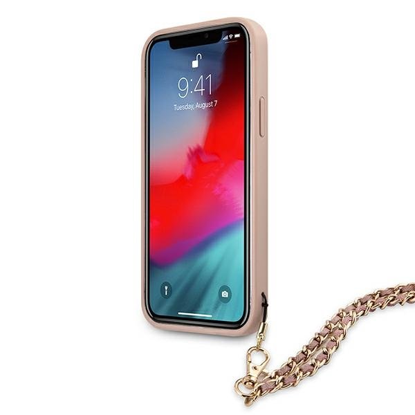 Guess GUHCP12MSASGPI iPhone 12/12 Pro 6,1" różowy/pink hardcase Saffiano Chain