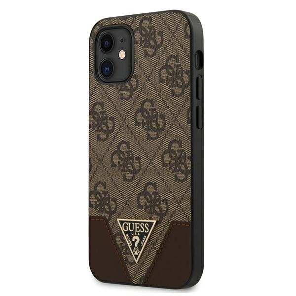 Guess GUHCP12SPU4GHBR iPhone 12 mini 5,4" brązowy/brown hardcase 4G Triangle Collection