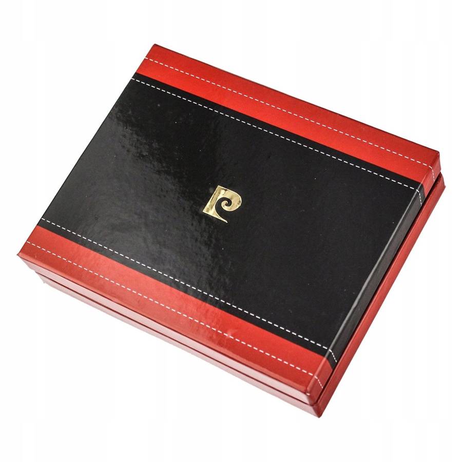 Klasyczny, skórzany portfel męski w orientacji poziomej — Pierre Cardin