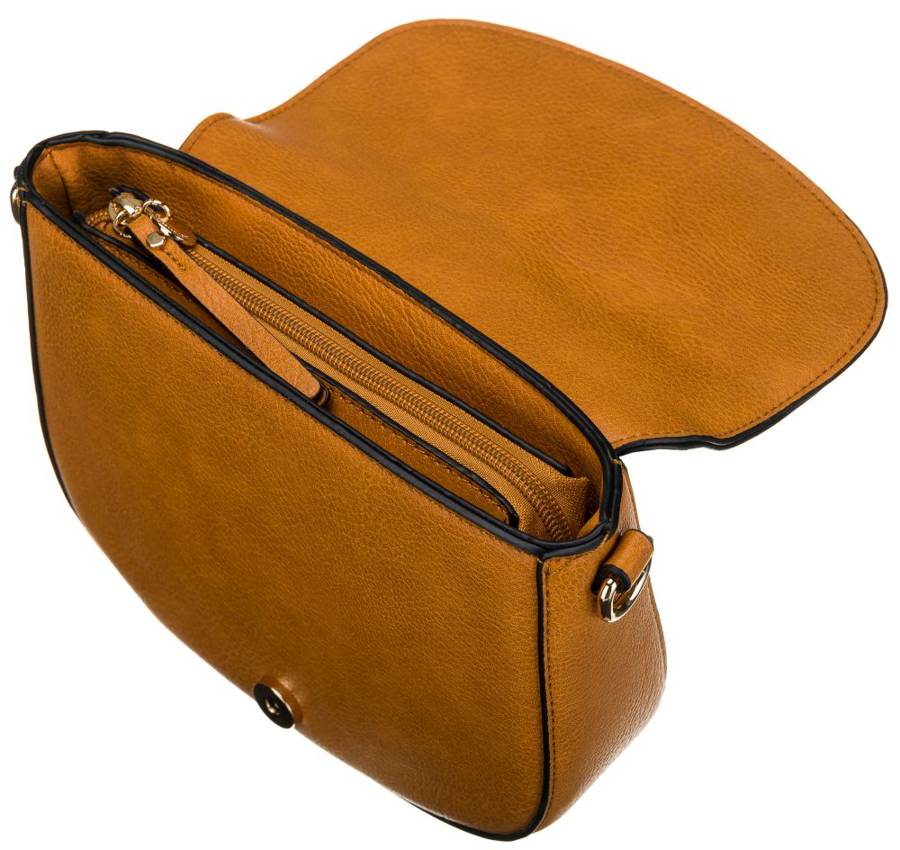 Mała torebka damska w kształcie podkowy zamykana klapką — LuluCastagnette