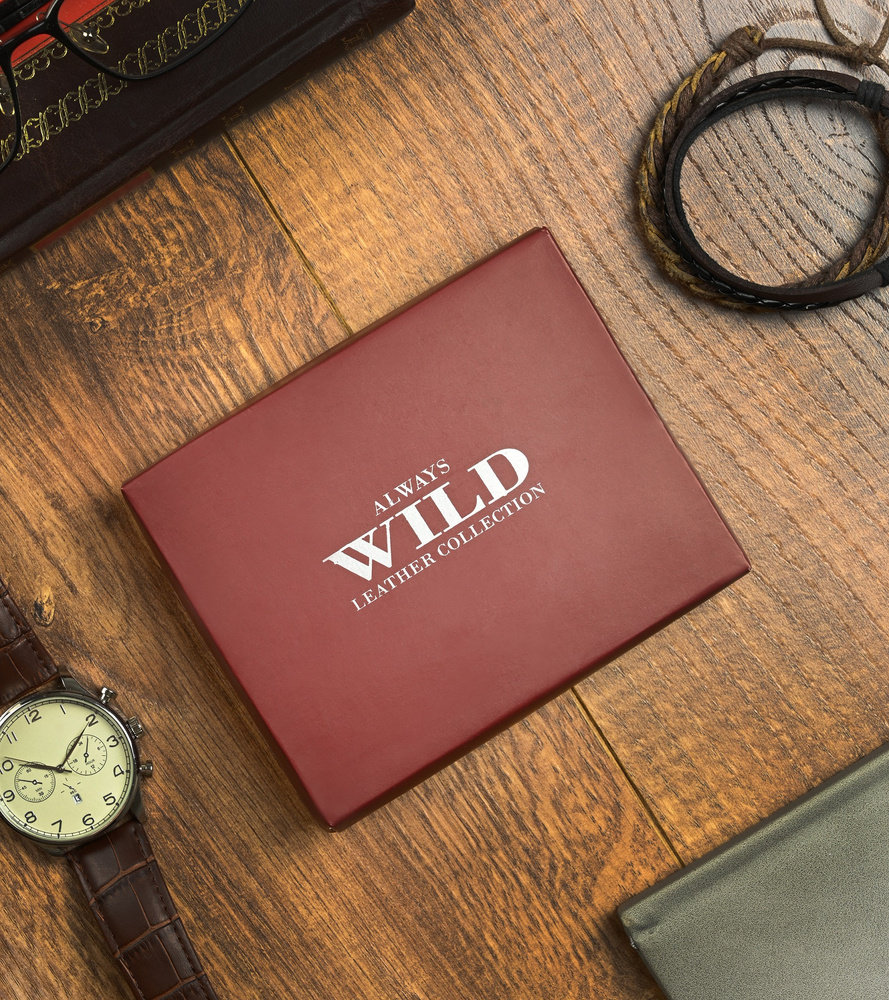 Składany portfel męski ze skóry bydlęcej — Always Wild