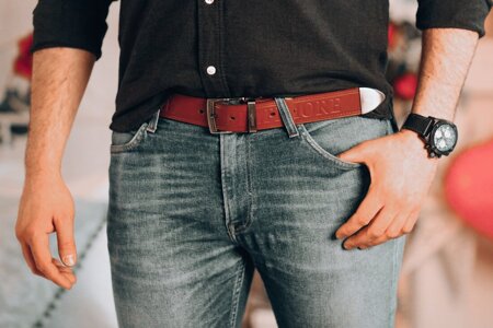 Beltimore męski skórzany pasek szeroki jeans koniak 522 : Kolory - brązowy, beżowy, Rozmiar pasków - r.110-125 cm