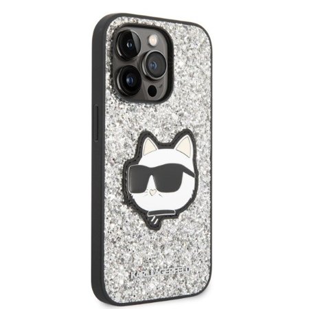 Karl Lagerfeld KLHCP14LG2CPS iPhone 14 Pro 6,1" srebrny/silver hardcase Glitter Choupette Patch