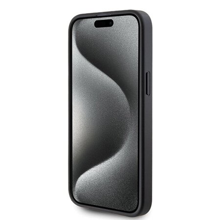 Karl Lagerfeld KLHCP15XSAPKCNPK iPhone 15 Pro Max 6.7" czarny/black hardcase Saffiano Cardslot KC Metal Pin