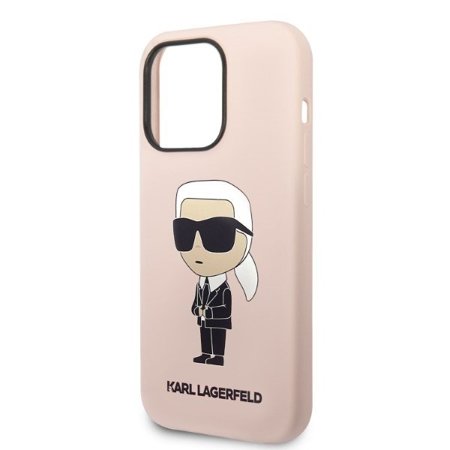 Karl Lagerfeld KLHMP14LSNIKBCP iPhone 14 Pro 6,1" hardcase różowy/pink Silicone NFT Ikonik Magsafe