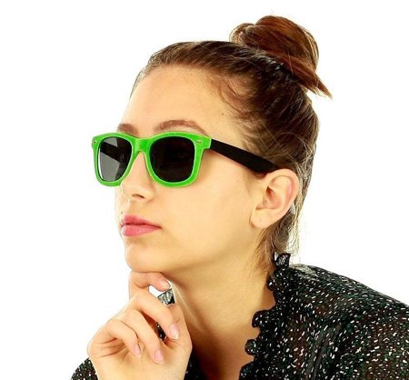 Kwadratowe okulary przeciwsłoneczne MAZZINI  RETRO CUTE zielony