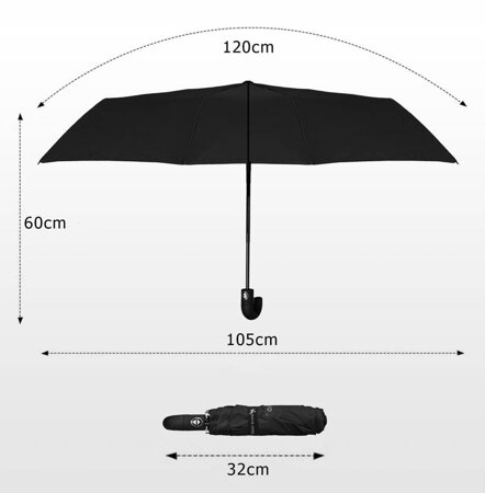 Składany, automatyczny elegancki parasol — David Jones