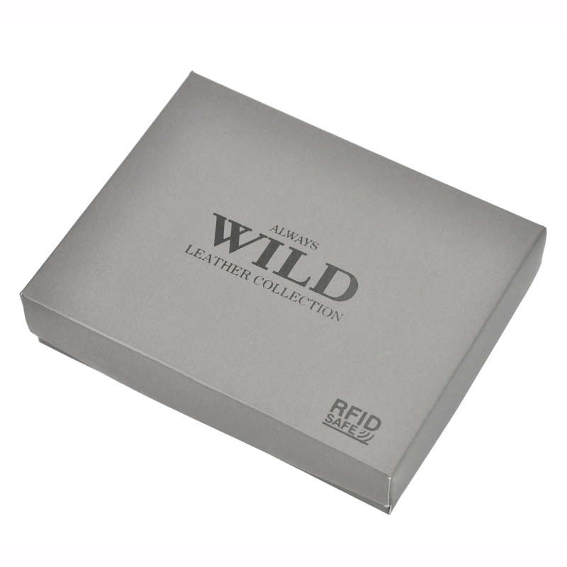 Skórzany męski portfel Wild N0035L-CHM RFID