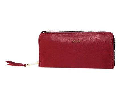 Skórzany portfel damski Solier P02 czerwony