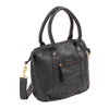 DUDU Kobiety Top Handle Bag Shoulder Zipper Ladies Handbag w Soft Vintage Leather Garment-Dyed