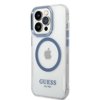 Guess GUHMP14LHTRMB iPhone 14 Pro 6,1" niebieski/blue hard case Metal Outline Magsafe