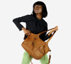 MARCO MAZZINI Oryginalna torebka na ramię shopper w stylu boho skóra naturalna czekoladowy brąz