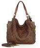 Miejska torebka pleciona na ramię skóra naturalna vintage leather bag - MARCO MAZZINI czekoladowy brąz