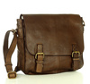 Torba męska studencka na ramię skóra handmade messenger bag - MARCO MAZZINI czekoladowy brąz