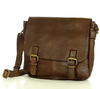 Torba męska studencka na ramię skóra handmade messenger bag - MARCO MAZZINI czekoladowy brąz