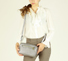 Torebka listonoszka skórzana messenger courier bag - MARCO MAZZINI srebrny