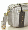 Torebka listonoszka skórzana messenger courier bag - MARCO MAZZINI srebrny