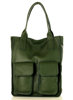 Torebka skórzany shopper bag z kieszeniami - MARCO MAZZINI Ravenna ciemny zielony